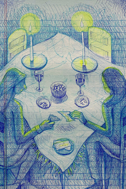 Daina Higgins, Study for Kūčios table (detail), 2024. Courtesy of Contemporary Art Matters