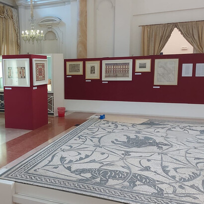 Museo Archeologico di Anzio, particolare dell’allestimento della mostra Domus Aurea le grottesche