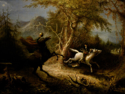 John Quidor; El Jinete sin cabeza persiguiendo a Ichabod Crane, 1858