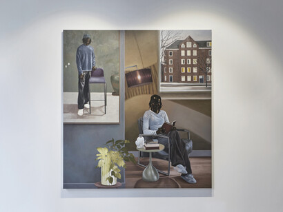 Eniwaye Oluwaseyi, Buried roots up in the air, exhibition view. Courtesy of Zidoun‑Bossuyt Gallery