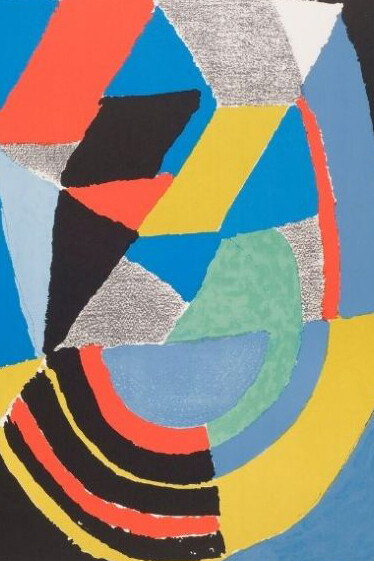Sonia Delaunay, Composition ovale (detail), 1973. Courtesy of Schneider Museum of Art