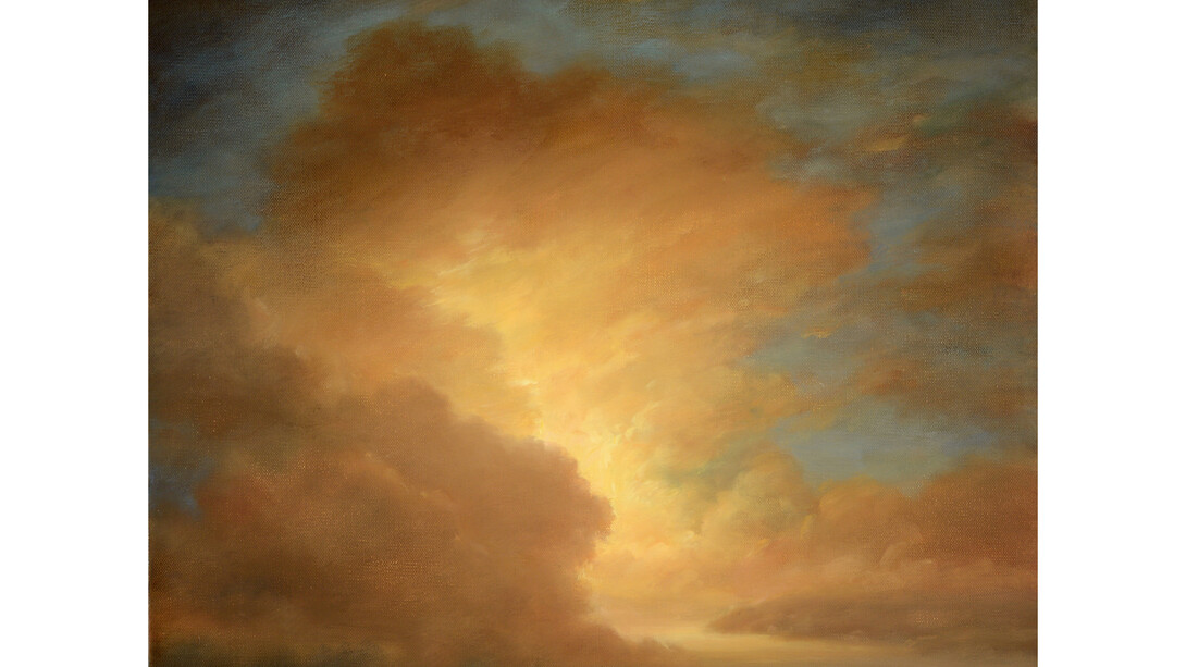 Emerging, 2015, 24 x 24 inches, oil on canvas by Jane Bloodgood-Abrams