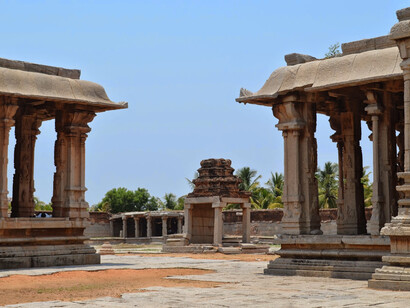 Temple compound. Floor tiles coming out