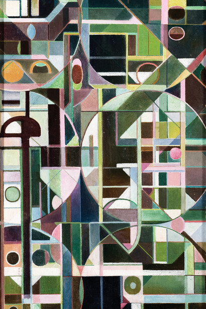 Maurice Golubov (1905-1987), detail of Untitled, 1978, Oil on canvas, 30 x 16 inches (76.2 x 40.6 cm), Signed lower right