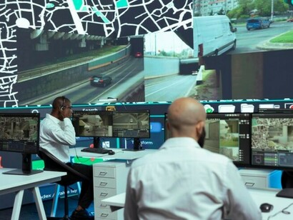 Monitoring urban activity from a centralized control room through advanced digital surveillance systems and citywide camera networks