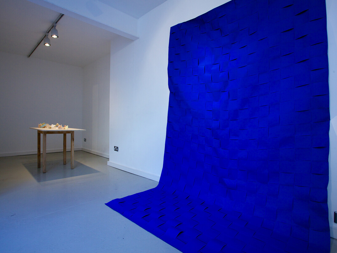 Installation view of Marine Duroselle, 'Preview of Shades' (2014) at Marsden Woo Project Space, photo © Philip Sayer, courtesy of Marsden Woo Gallery, London