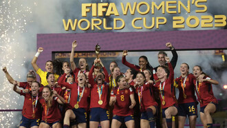 Celebrando el triunfo. Selección española, campionas mundiales, 20 de de agosto 2023, Sidney, Australia