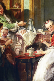 François Boucher’s “Breakfast” (1739) is an oil on canvas measuring 81.5 × 61.5 cm, currently displayed at the Louvre in Paris, France