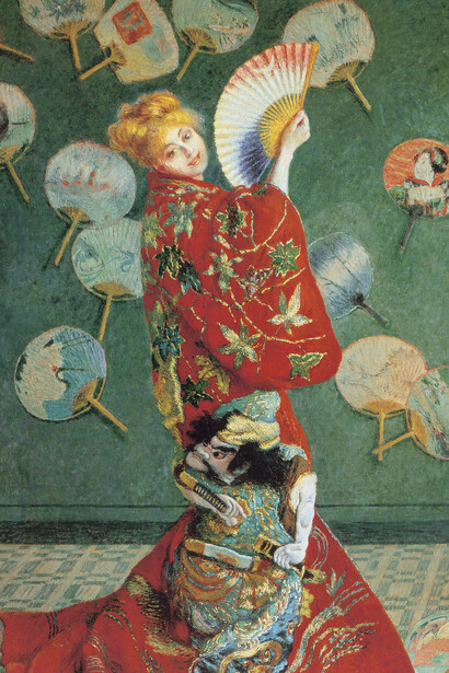 Claude Monet, La Japonaise (Camille Monet en costume japonais), 1876. Huile sur toile, 231 × 142,3 cm. Museum of Fine Arts, Boston. 