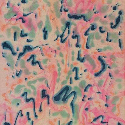 Saira McLaren, Untitled (Bush 1), 2014, pigments and dye on raw canvas, 20 x 16 inches