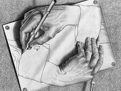 M. C. Escher, Drawing Hands (1948)