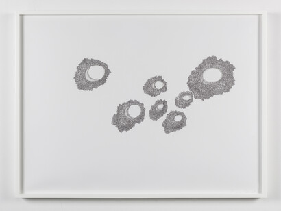 May Cornet, 'Hair Drawings', 2010, pen on paper, 76 x 57 cm