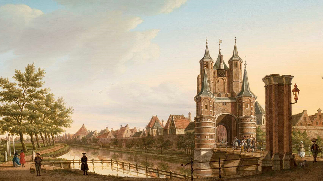 Paulus Constantijn La Fargue, The Hague 1729 - 1782, Dutch School, The Amsterdamse Poort, Haarlem, Oil on Panel, 12 15/16 x 17 13/16 inches (32.8 x 45.3 cms), Signed and Dated: "Paulus. Constantijn La Fargue pinx 1778"
