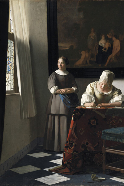 Johannes Vermeer (1632-1675), Woman Writing a Letter, with her Maid, c.1670, Photo © National Gallery of Ireland