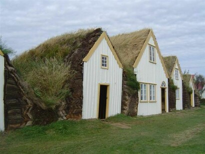 Group of icelandic traditional houses