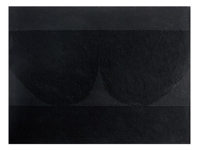 Alberto Burri, Nero AN2, 1988, acrylic on pumice stone on cellotex applied on lexan, 150 x 200 cm, Courtesy Fondazione Burri and Mazzoleni London