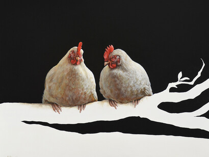 Alexandra Klimas, chicken painting 