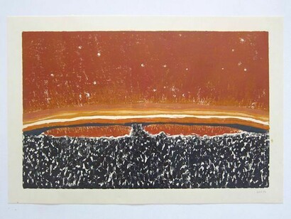 William Monk, Untitled III (Fulcrum), 2014, Woodcut on paper, 16 1/2 x 24 3/8 in. (42 x 62 cm)