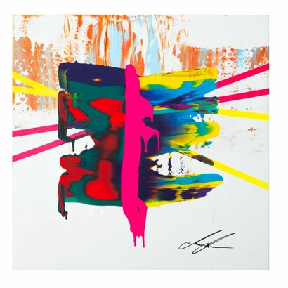 Michael Gregorjev Murn, James, Son of Alphaeus, 2023, Acrylic and colour tape on canvas, 80 cm x 80 cm. Courtesy of the artist and Miart Gallery