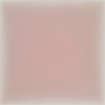 Gwen Hardie, 12.22.23, pale pink on raw umber, 2023. Oil on canvas, 40 x 40 in. Courtesy of the artist and Dolby Chadwick Gallery