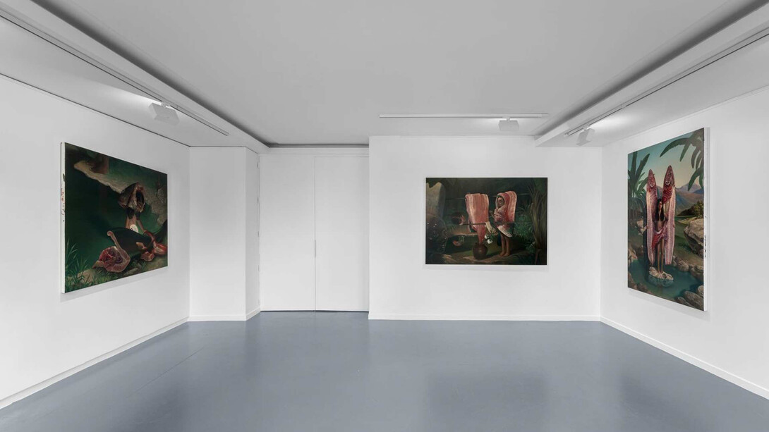 Roby Dwi Antono, Tilik belik. Visiting the ailing spring, exhibition view. Courtesy of Almine Rech Gallery