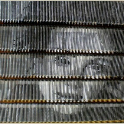 Henri Gueguen, Julia Roberts, Lacquer on Interior of Bic Pen, 40" x 40"