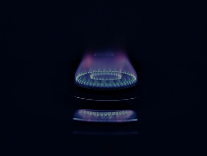 Gas is lit on a stove as this energy source is urgent to be supplied in Europe