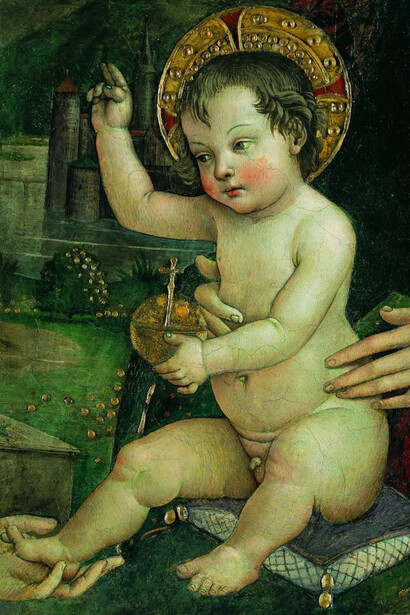 Il Bambin Gesù delle mani, affresco del Pinturicchio (1492 ca.)