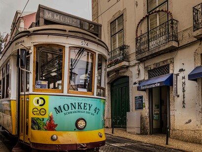 The popular tram system in Porto, Portugal