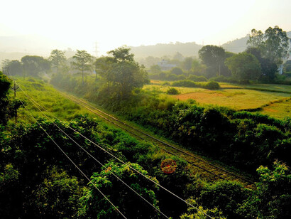 The railway near  the River Sutlej