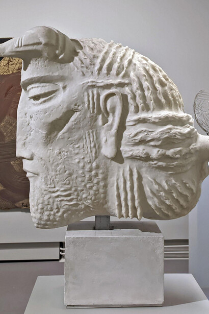 Eduard Mkhoian, Visiting the Minotaur, exhibition sculpture. Courtesy of Erarta Museum