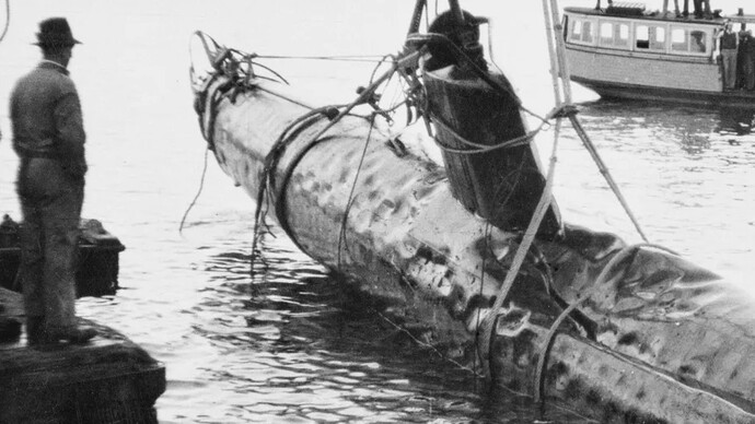Secret strike. War on our shores, piece in exhibition. Courtesy of Australian National Maritime Museum
