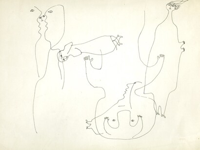 Mutuality Resolved, c. 1960, pen and ink on paper, 25.5 x 35.5 cm. courtesy of l’étrangère