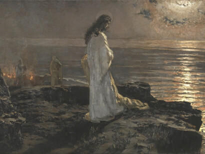 Antonio Muñoz Degrain, Jesús en el Tiberíades (detalle), 1909. Cortesía del Museo Nacional del Prado