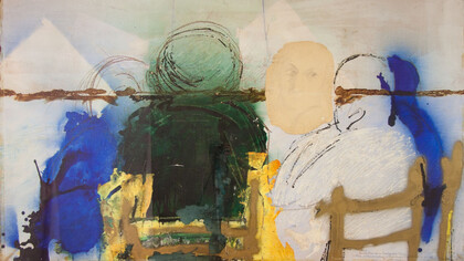 Pier Paolo Pasolini, Bozzettone per un omaggio a Laura o Luna protoromantica – Contemporanea a Napoleone – In un cielo in tempesta, 1967. tecnica mista su tavola, Fondazione Cineteca di Bologna ©