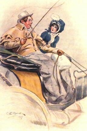 From the 1907 edition of Jane Austen’s Northanger Abbey: a colour illustration by C. E. Brock (1870–1938)