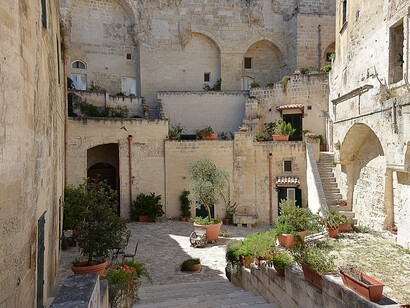 Pátio interior em Matera