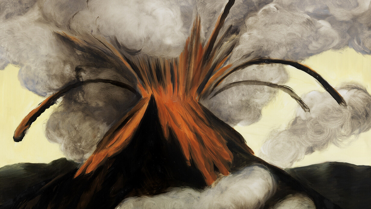 Pierre Seinturier, Boomsday, here it comes, 2015, Huile sur calque polyester / Oil on tracing paper, 97 x 130 cm / 38 1/4 x 51 1/8 in Pièce unique / Unique piece. Courtesy Galerie GP & N Vallois. Paris. Photo : André Morin