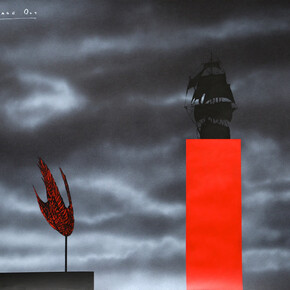 The Voyage Out, 2014 New Zealand, Shane Cotton, Painting, 70 x 100 cm (27 ½ x 39 ½ in)