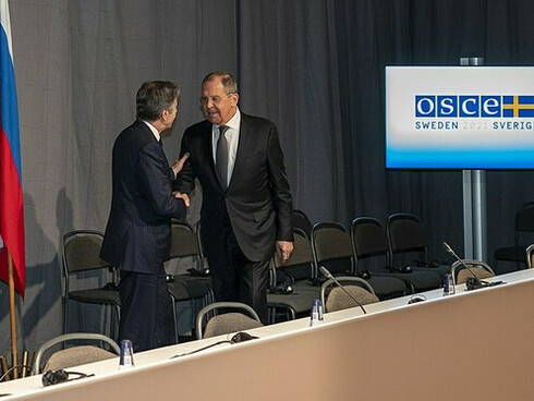 Secretary of State Antony J. Blinken meets with Russian Foreign Minister Sergey Lavrov on the margins of the Organization for Security and Cooperation in Europe (OSCE) Ministerial Council in Stockholm, Sweden, on December 2, 2021