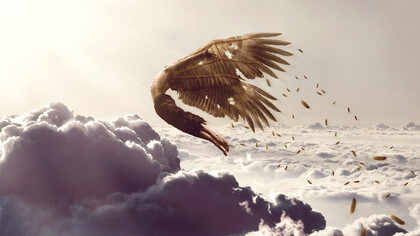 El joven Ícaro, hijo de Dédalo, se acerca al sol mientras sus alas ceden ante el calor