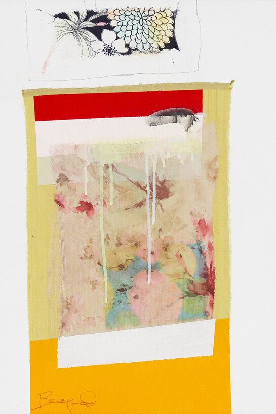 Rick Begneaud, Kaydara (Angel Sex), 2011, Collage and acrylic on canvas, mounted to panel. Framed: 23 x 18 x 3.5 inches; 58.4 x 45.7 x 8.9 cm. Signed lower left, Signed, titled, dated on verso. Courtesy Woodward Gallery, NYC