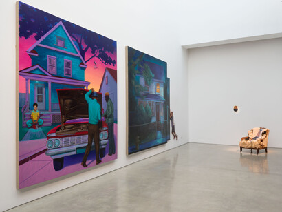 Titus Kaphar, Exhibiting forgiveness, exhibition view. Courtesy of Gagosian Gallery. Photo by Jeff McLane