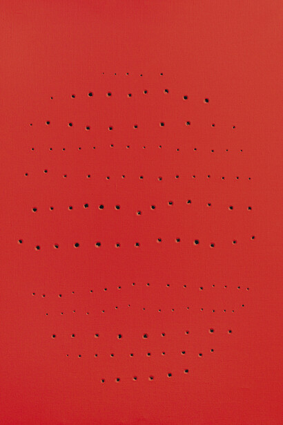 Lucio Fontana, Concetto spaziale, 1960, Water-based paint on canvas, 61 x 46 cm / 24 x 18.1 in