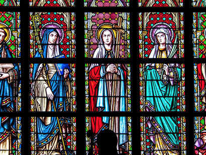 Vetrate interne di Notre Dame, Parigi, Francia