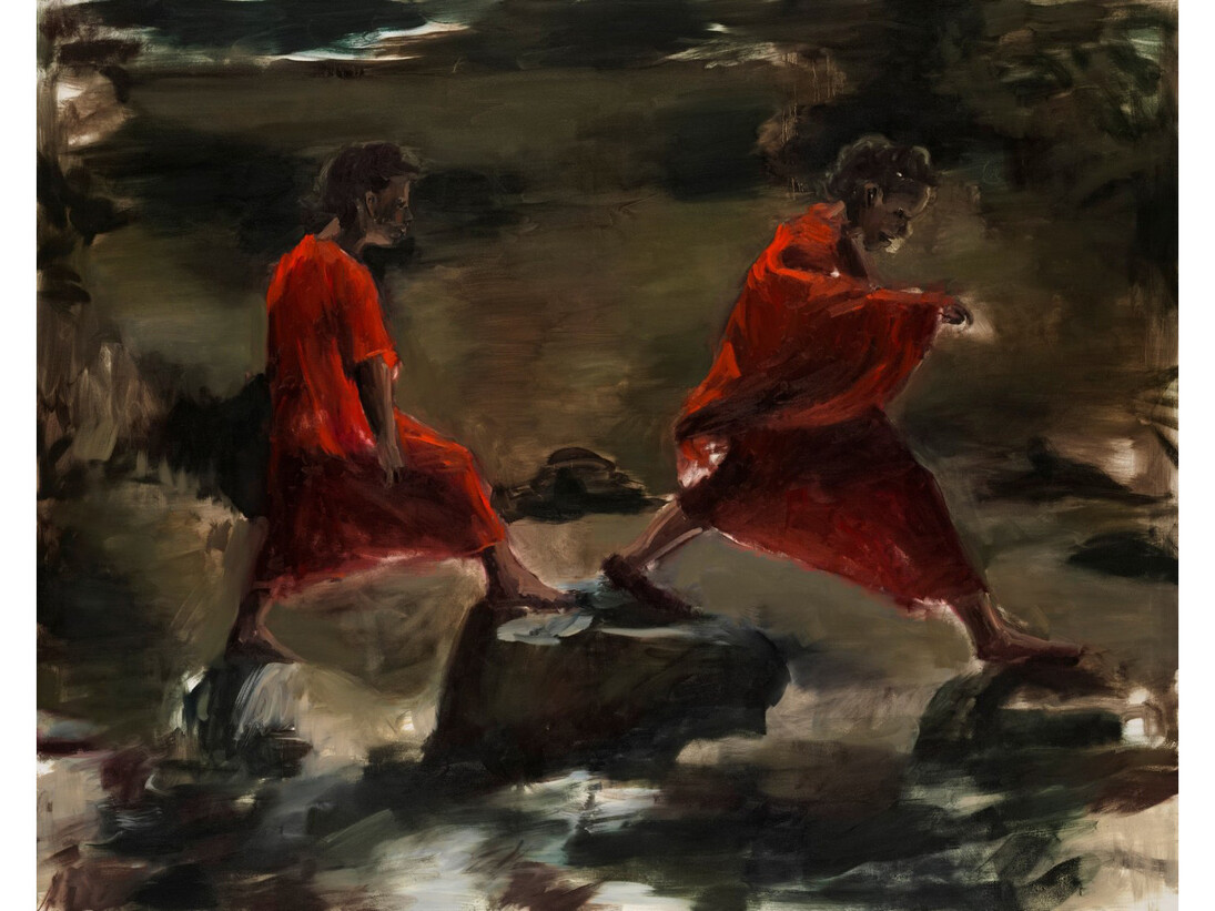 Lynette Yiadom-Boakye, Curses, 2011, Oil on canvas, 160 x 202 cm, Private Collection, US Courtesy of Corvi-Mora, London and Jack Shainman Gallery, New York