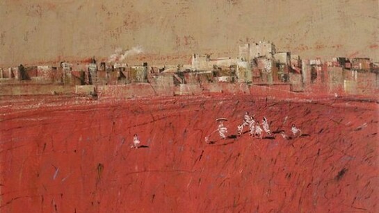 Laurent Hours, The Fortress. Acrylic on Canvas. 28¾" x 36¼"