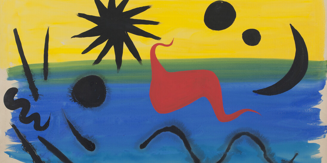Loch Ness, Calder Alexander (1898-1976) © 2017 Calder Founda8on New York / ADAGP,Paris, 1953. Gouache sur papier, 73,9  ́ 108,6 cm, Paris, collec8on par8culière, Courtesy Brame & Lorenceau Photo Courtesy Brame & Lorenceau