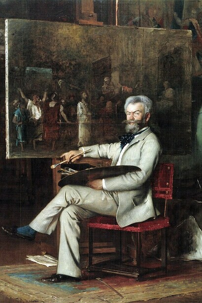 Hans Temple, Mihály Munkácsy painting Christ before Pilate, Austrian Gallery Belvedere, Austria