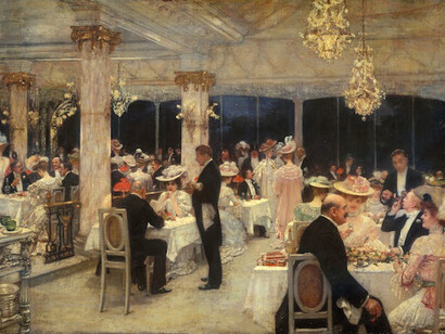 Henri Gervex. Un soir de grand prix au pavillon d'Armenonviller